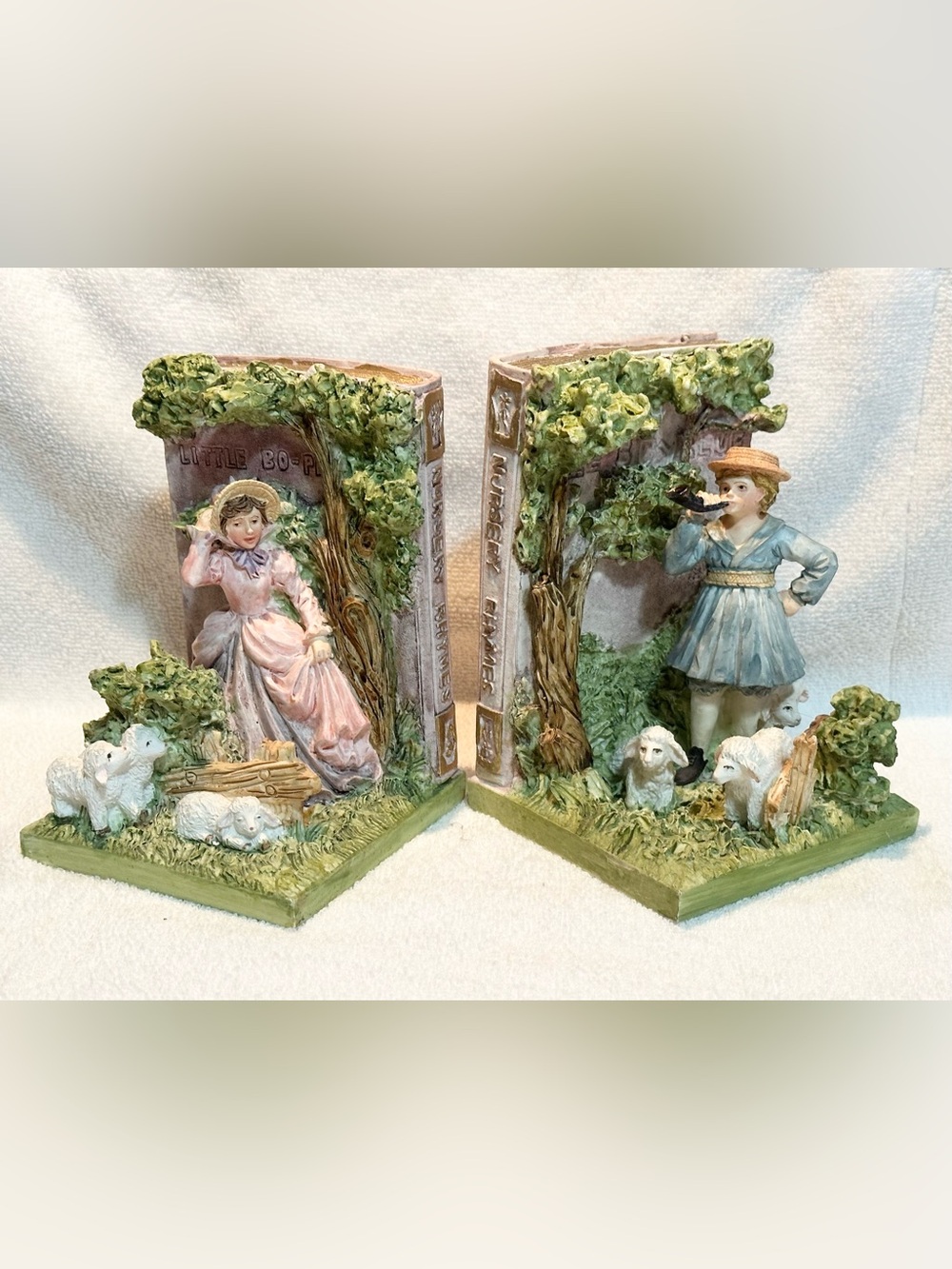 Vintage nursery rhyme book ends by Seymour Mann 1994 little bo peep